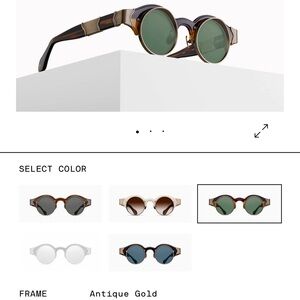 Antique Gold Round Sunglasses